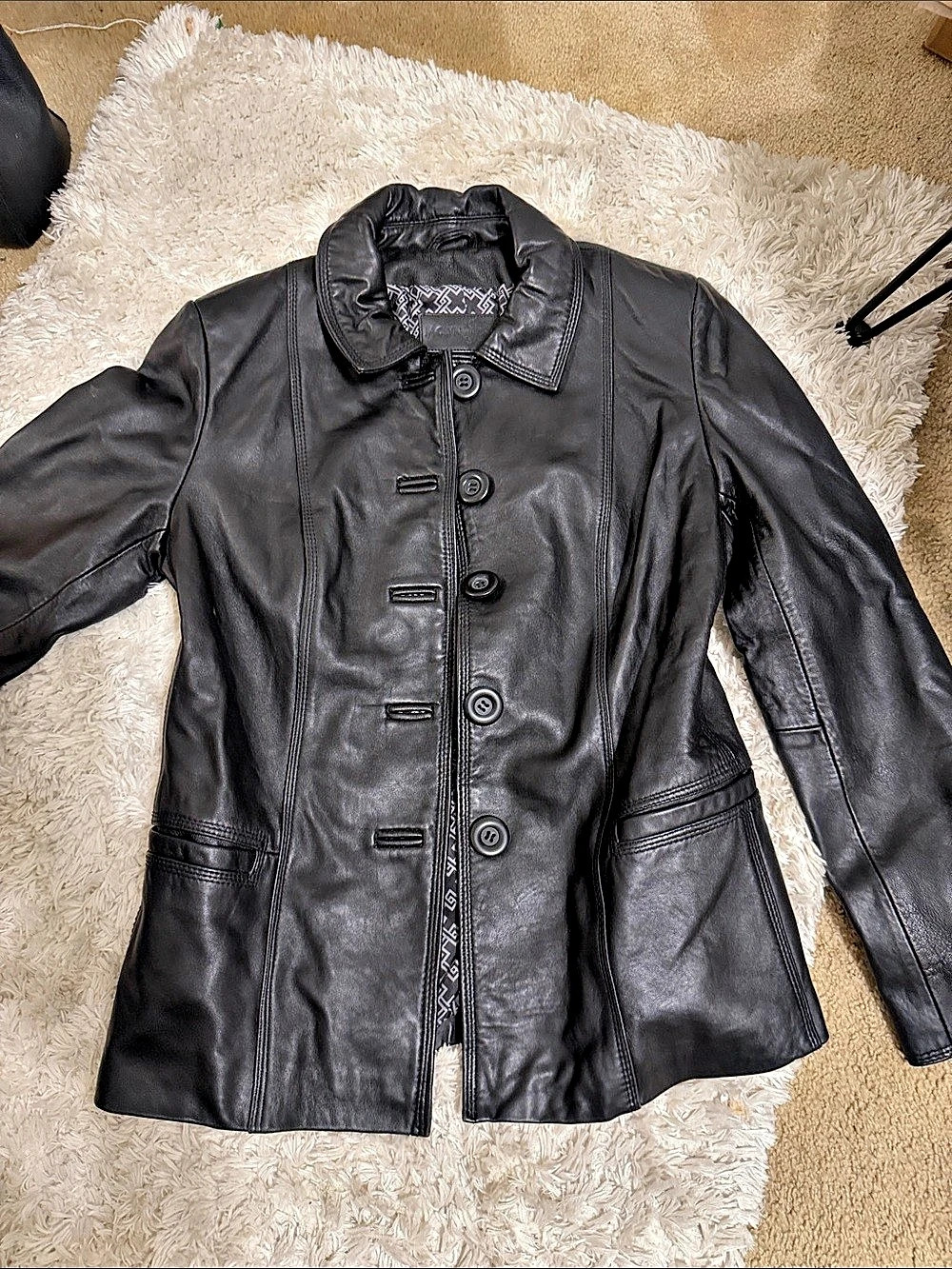 Jaclyn smith Leather Jacket Black Size Small
